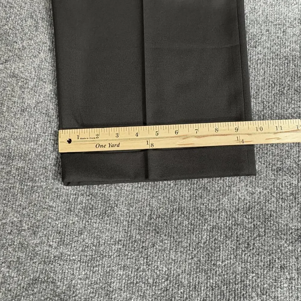 Oak Hill Dress Pants Mens 42x29.5 Black 100% Wool Pleated Cuffed Trousers